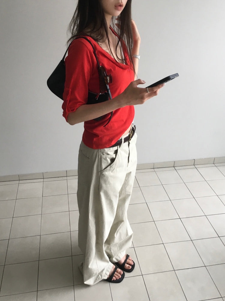 美色亨利領反折袖細節上衣