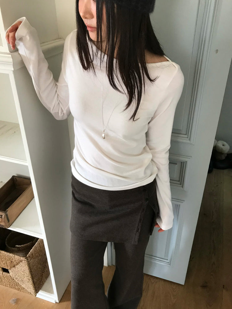 微喇叭顯瘦兩件式裙褲