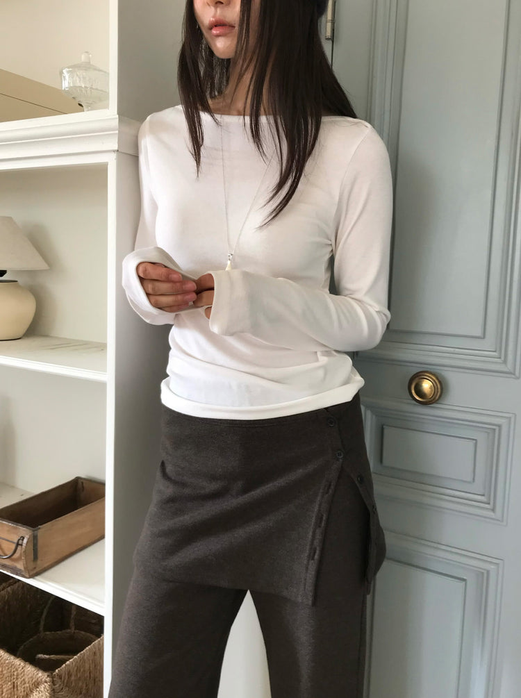 微喇叭顯瘦兩件式裙褲