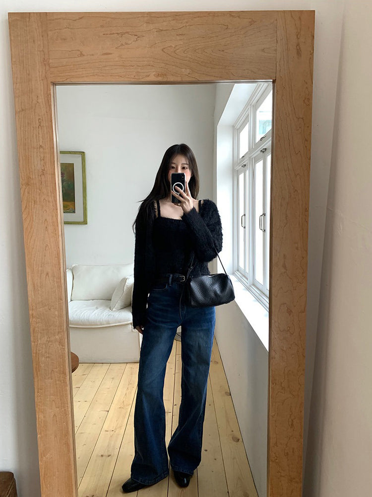 毛毛質感背心外套兩件式套裝