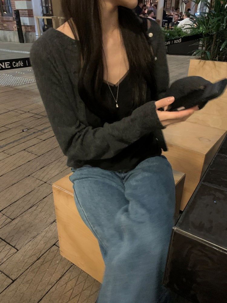 微透膚雙層細節上衣