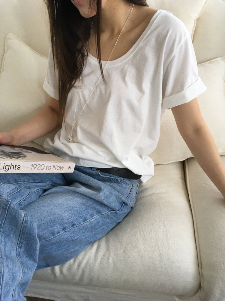 U領隨性寬鬆上衣