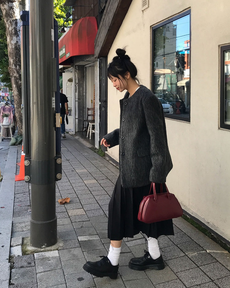 不修邊雙層細節百褶裙