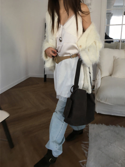 霧光蕾絲邊連身裙