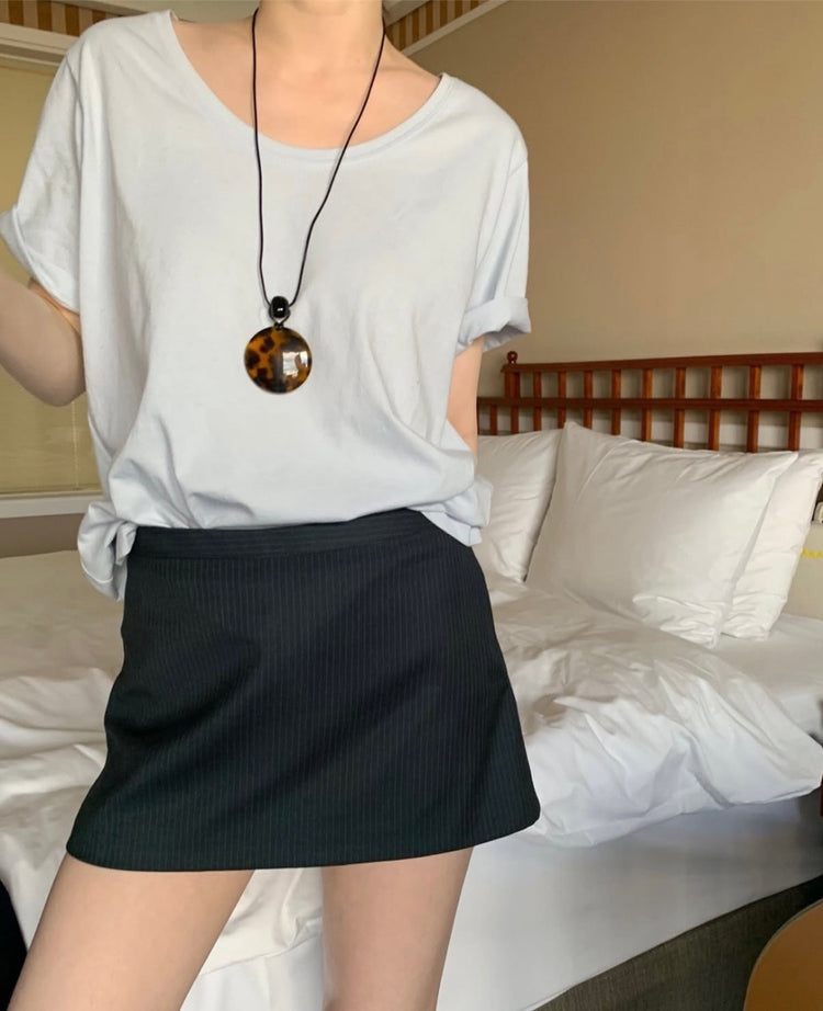 U領隨性寬鬆上衣