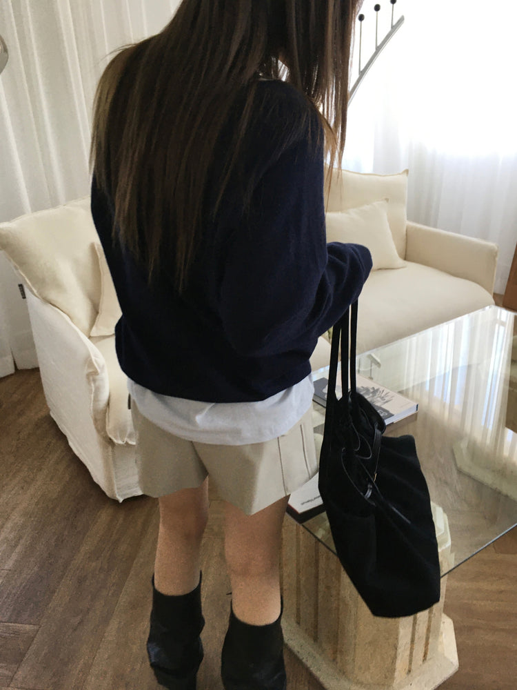 美色U領線細節針織上衣
