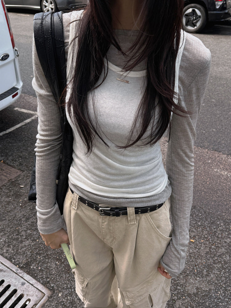 天絲美色銀標微透膚背心