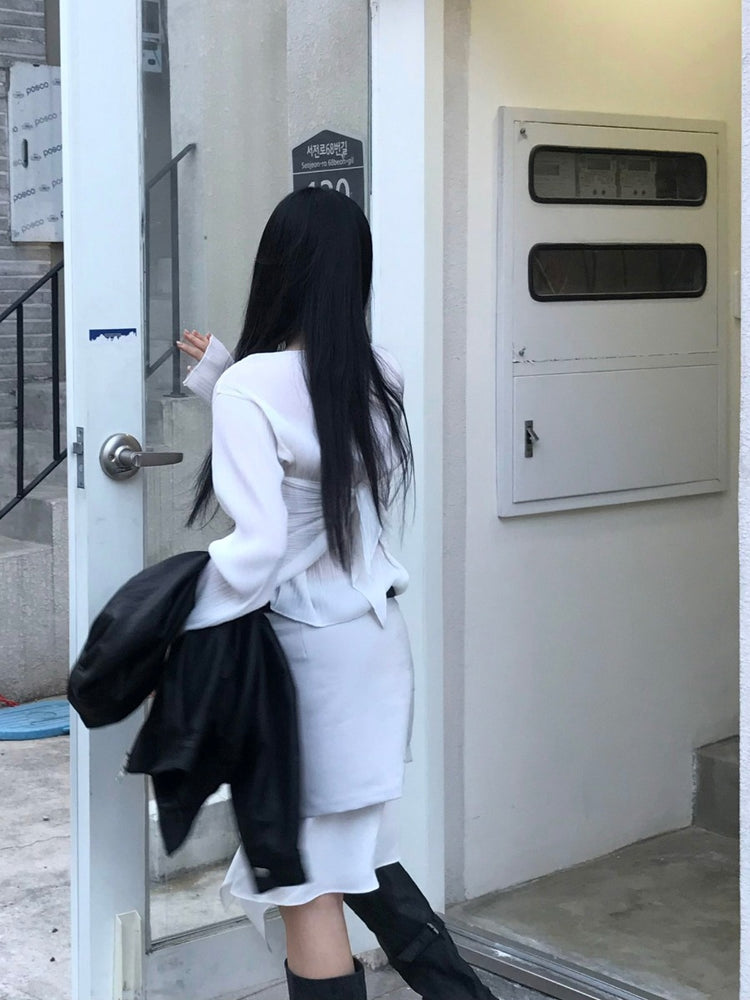 雙層不規則層次感短裙