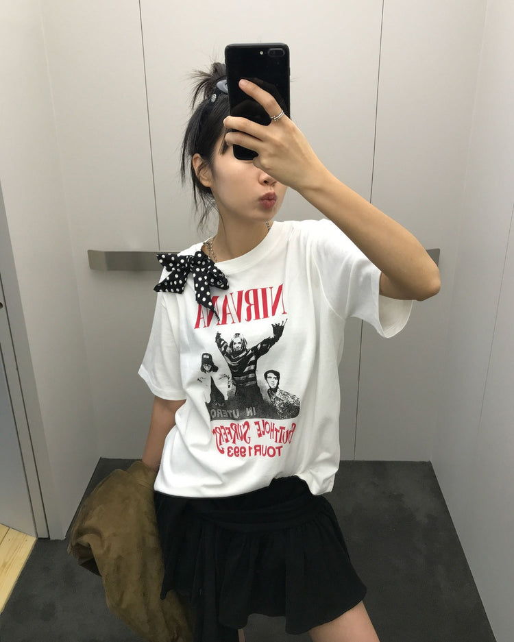 復古圖案寬鬆t