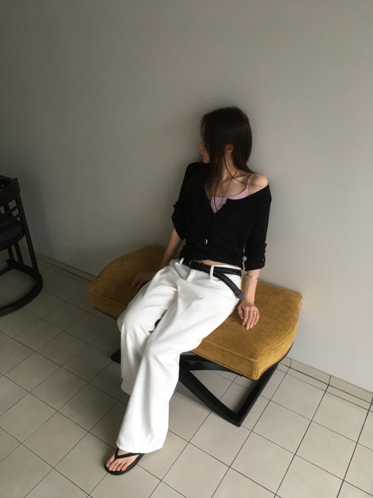 美色亨利領反折袖細節上衣