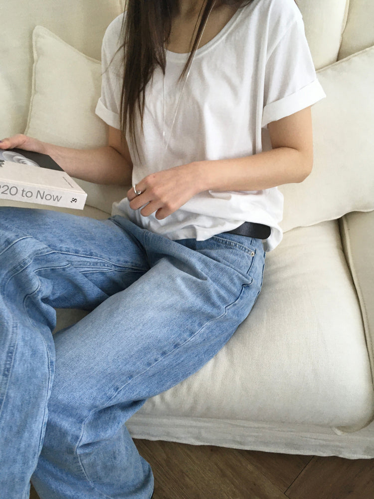 U領隨性寬鬆上衣