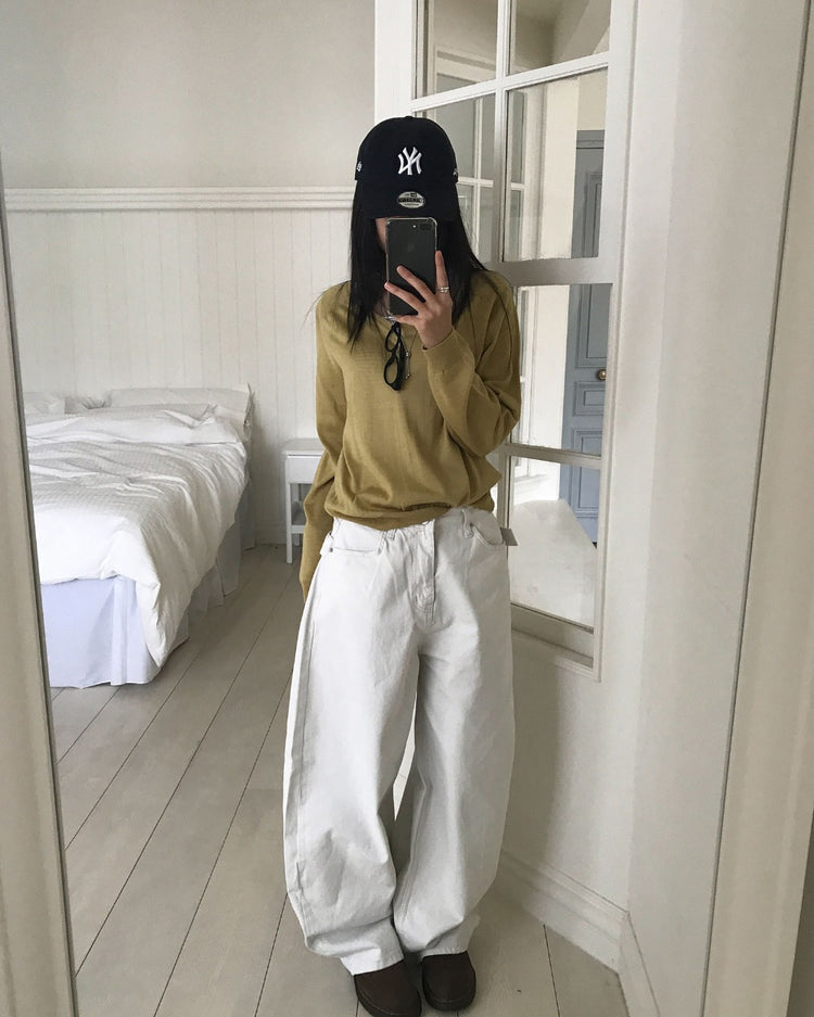 微透美色V領針織衫