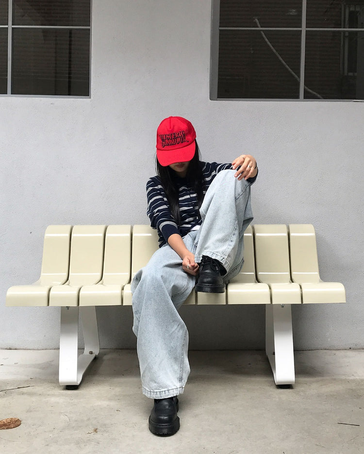 美色條紋排鈕針織外套