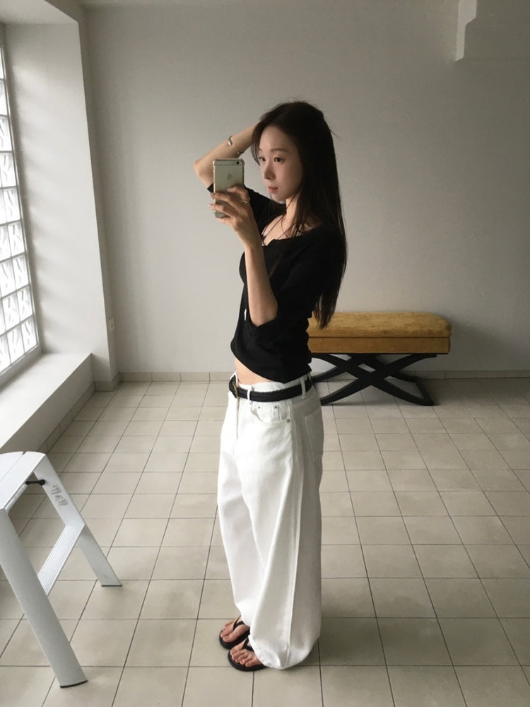 美色亨利領反折袖細節上衣