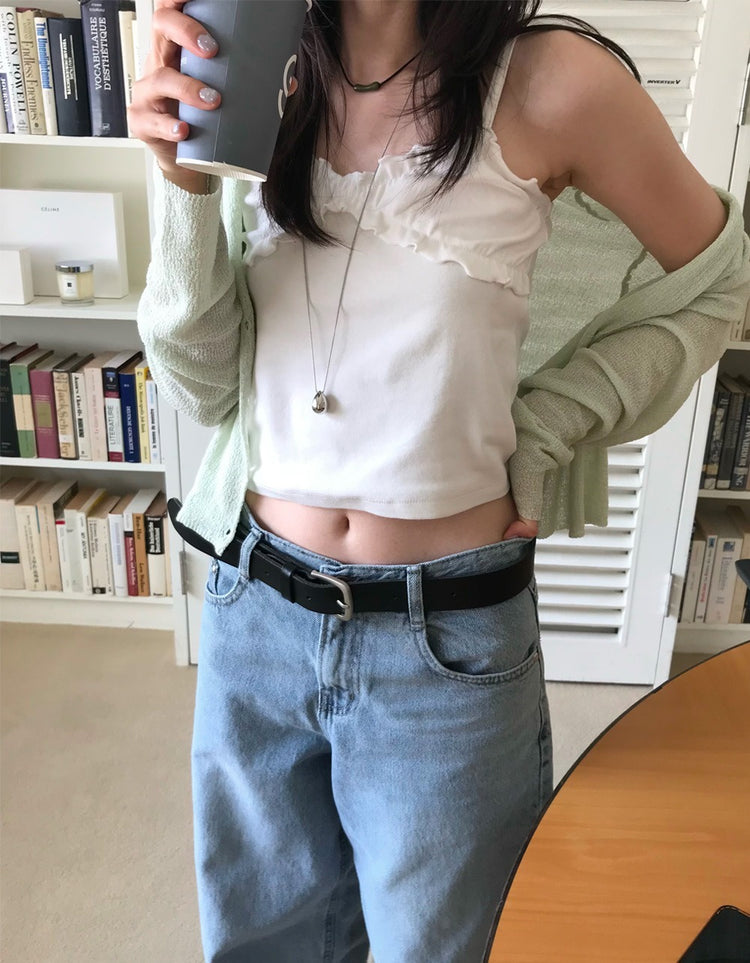 透膚混色針織外套