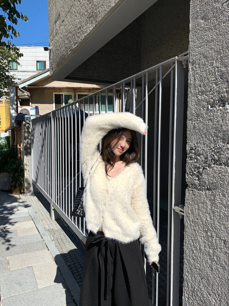 美色親膚毛絨質感外套