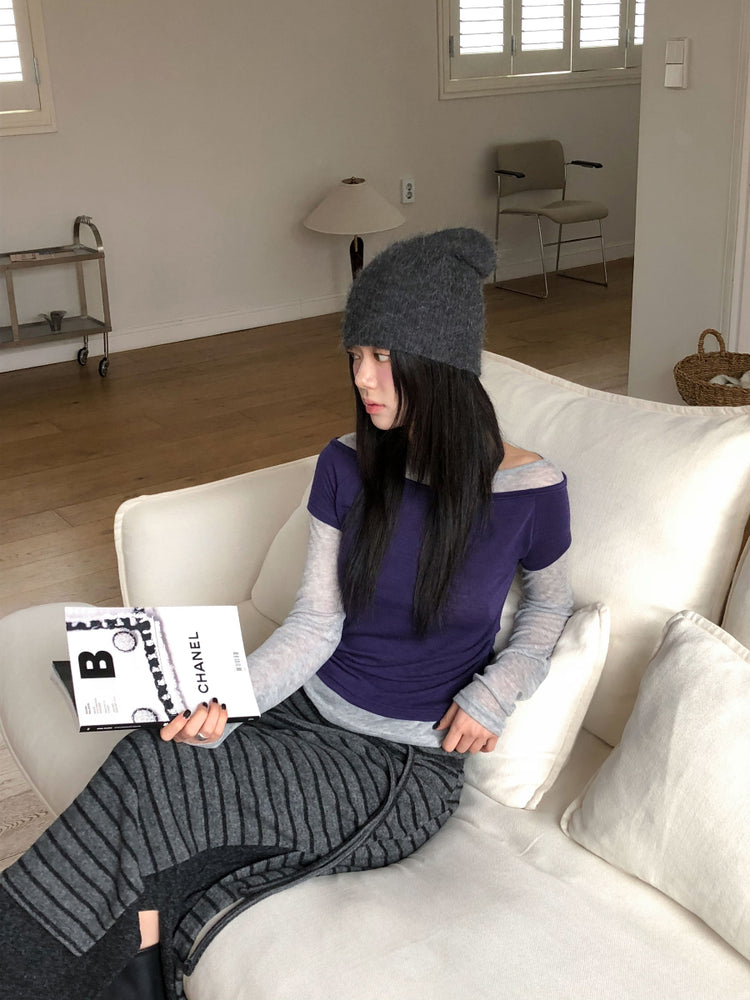 撞色層次感兩件式上衣