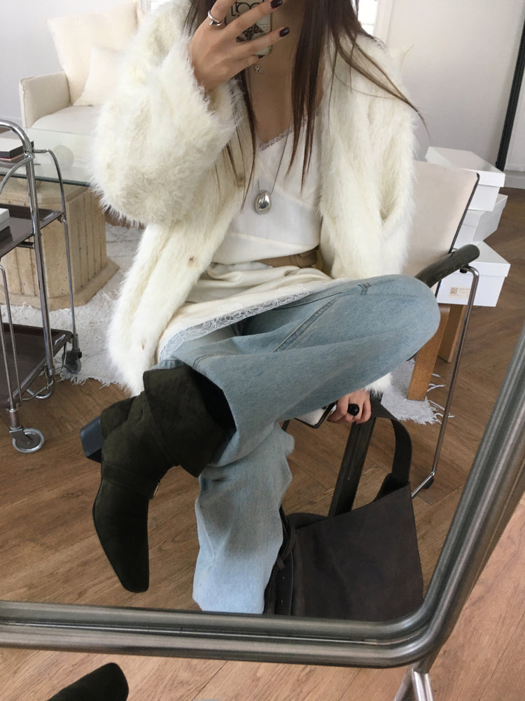 霧光蕾絲邊連身裙