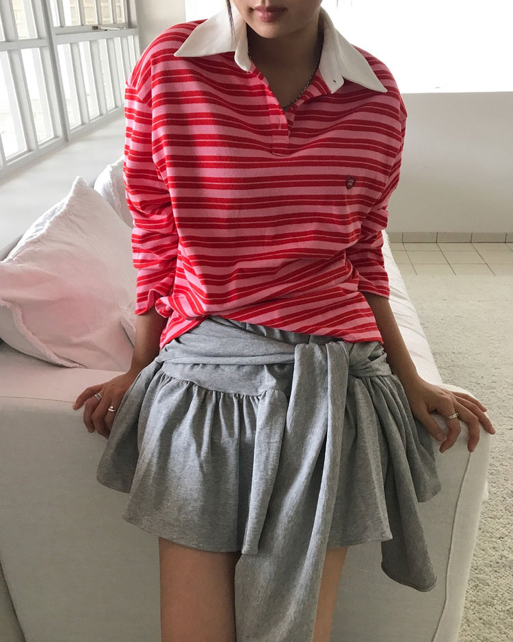 造型感綁腰細節棉裙