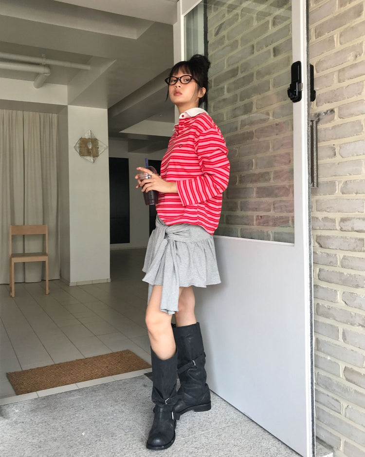 造型感綁腰細節棉裙