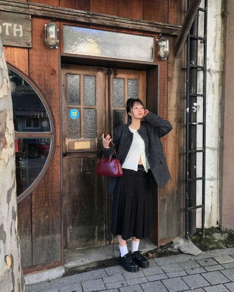 不修邊雙層細節百褶裙