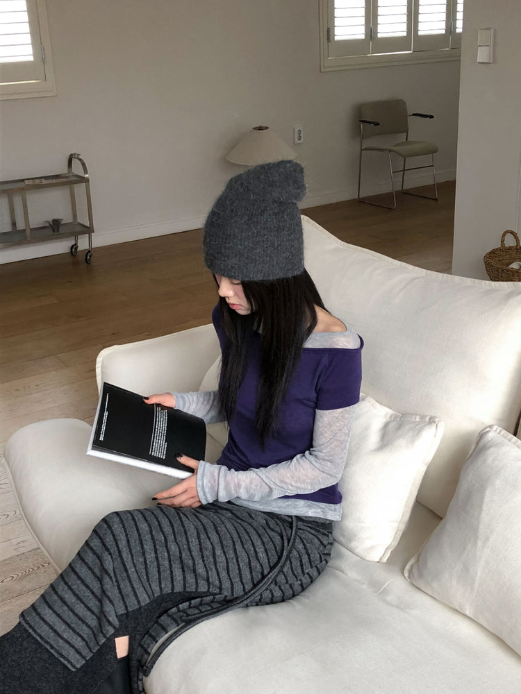 撞色層次感兩件式上衣