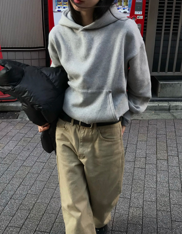 鉚釘細節基礎連帽衛衣