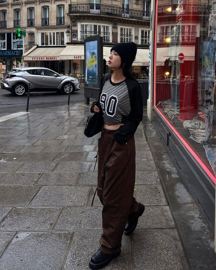 (fitting)率性口袋拉鏈細節cargo pant