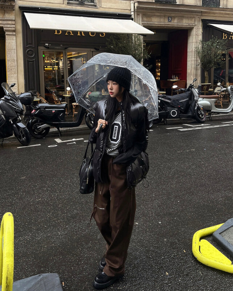 (fitting)率性口袋拉鏈細節cargo pant