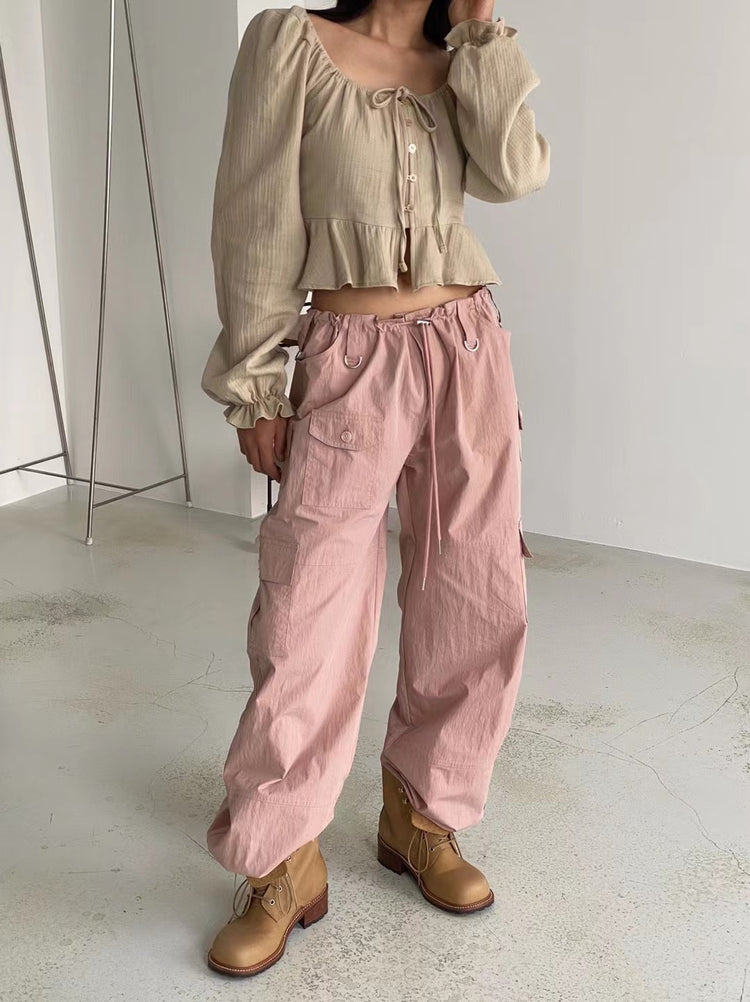 (Fitting)尼龍質感細節cargo pants