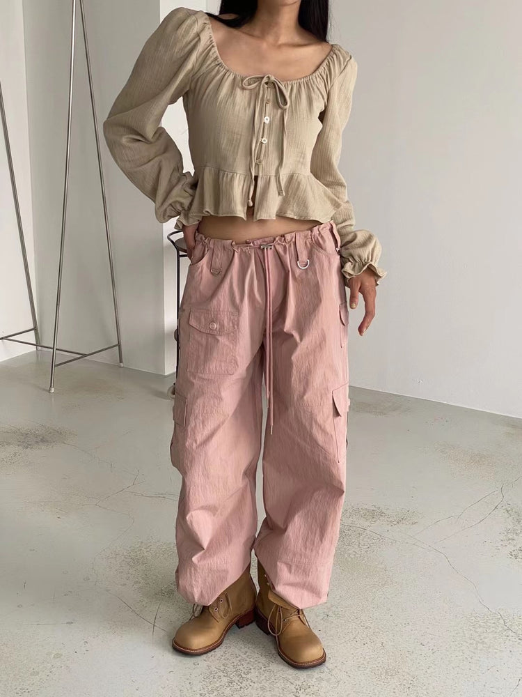 (Fitting)尼龍質感細節cargo pants