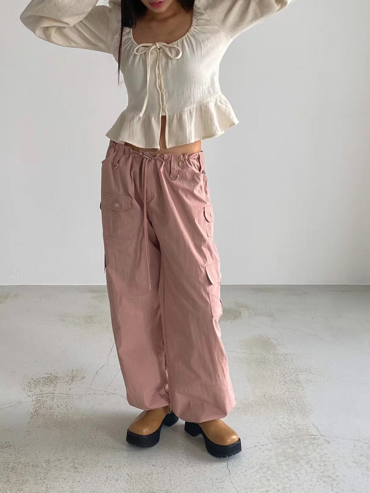 (Fitting)尼龍質感細節cargo pants