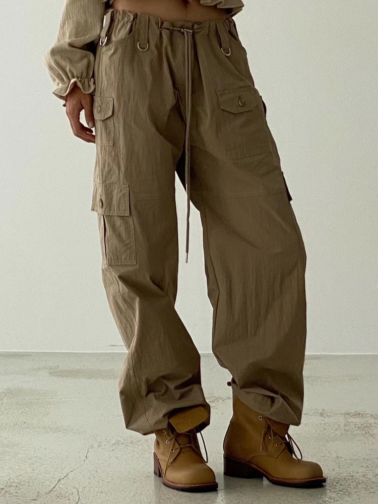 (Fitting)尼龍質感細節cargo pants