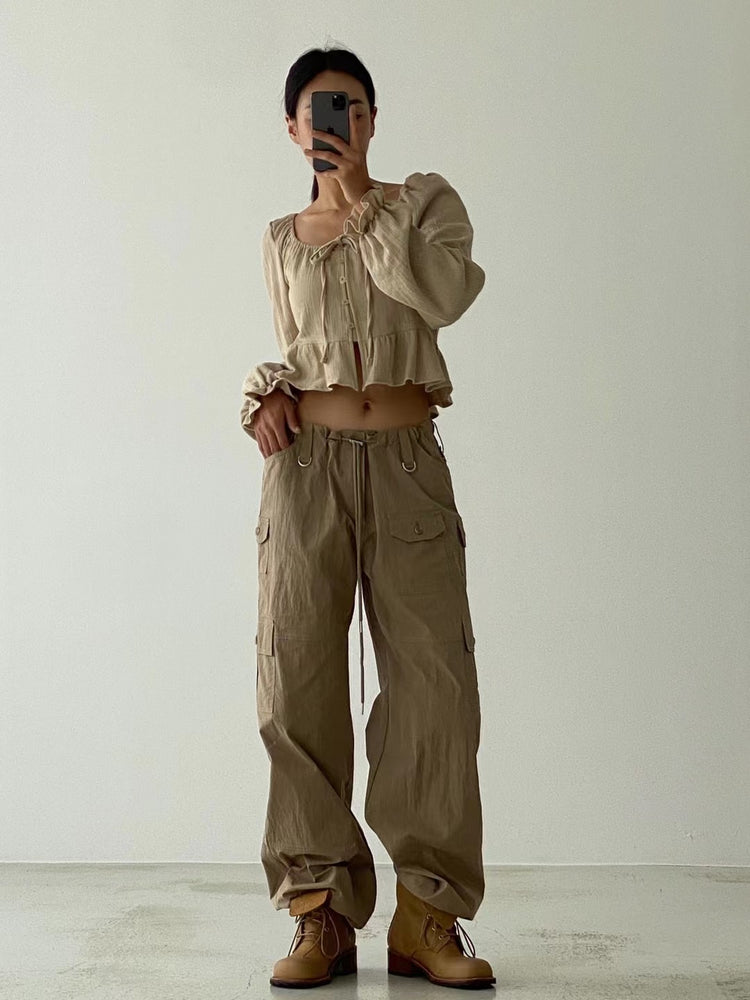 (Fitting)尼龍質感細節cargo pants