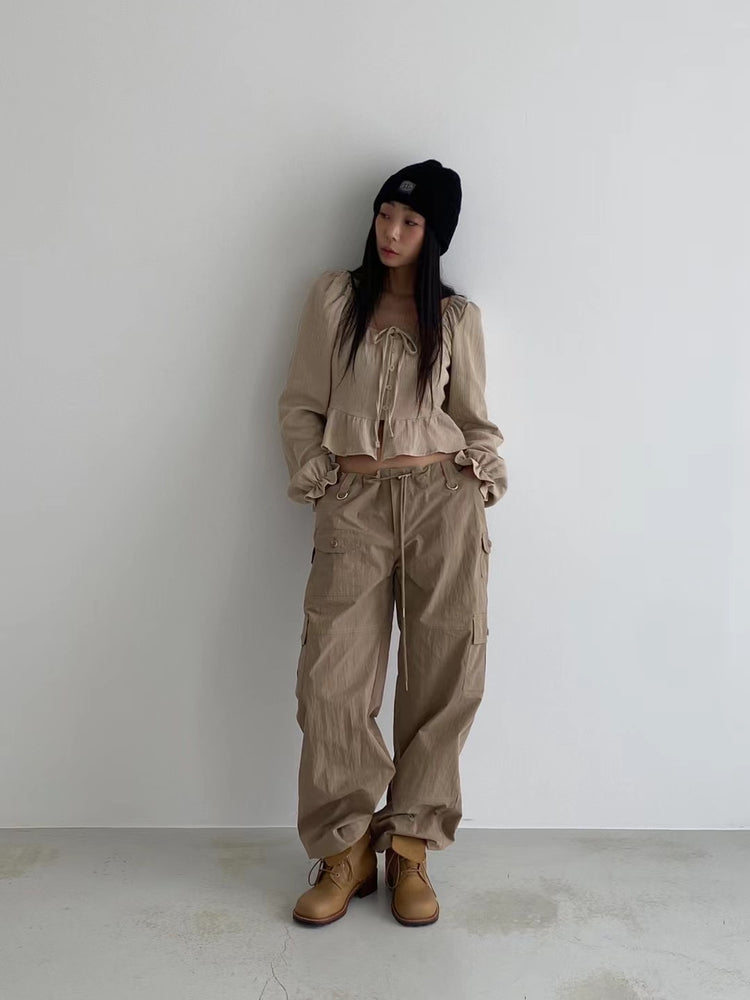 (Fitting)尼龍質感細節cargo pants