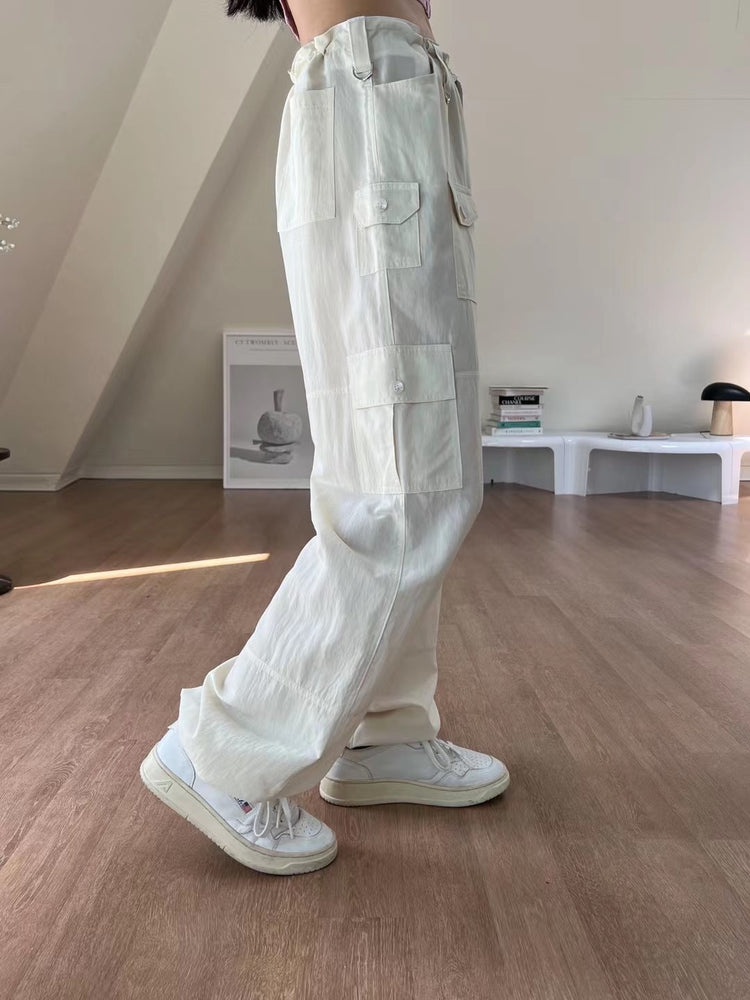 輕薄尼龍細節cargo pants