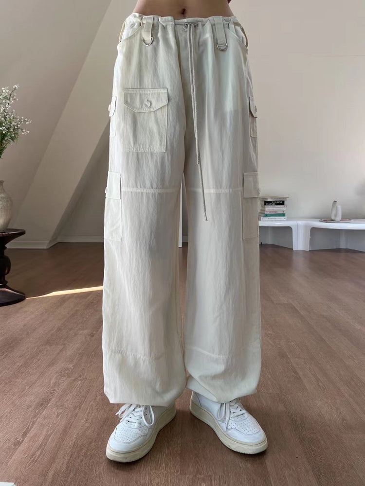 輕薄尼龍細節cargo pants