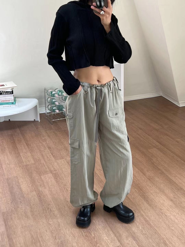 輕薄尼龍細節cargo pants