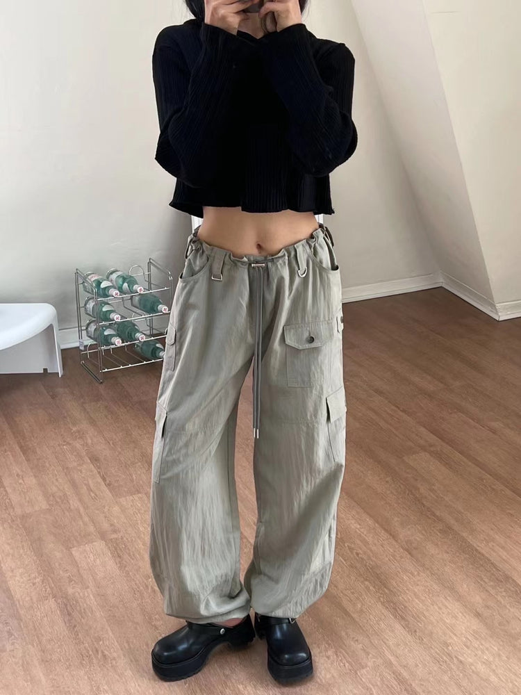 輕薄尼龍細節cargo pants