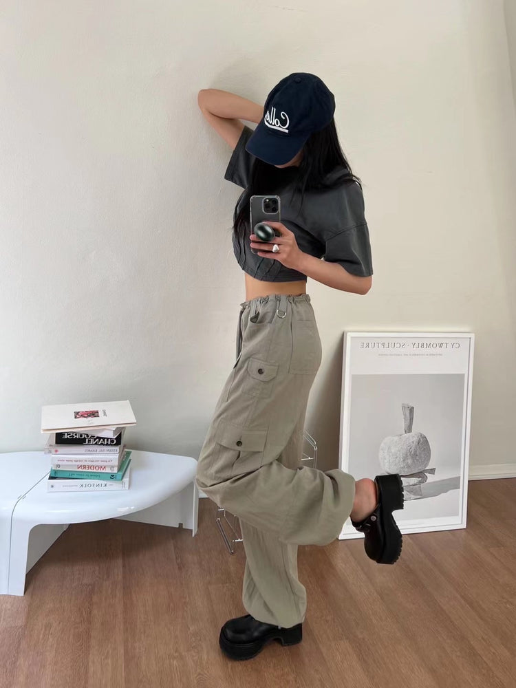 輕薄尼龍細節cargo pants