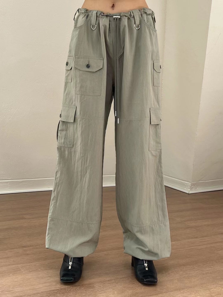 輕薄尼龍細節cargo pants