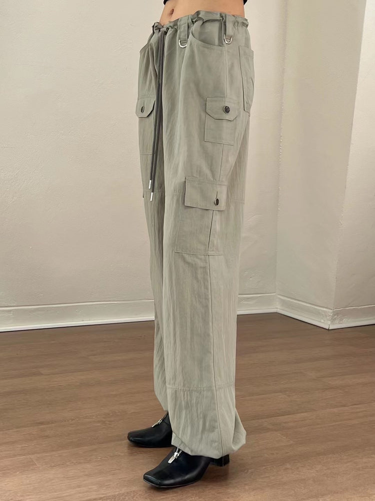 輕薄尼龍細節cargo pants