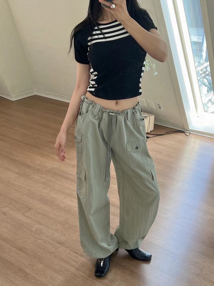 輕薄尼龍細節cargo pants