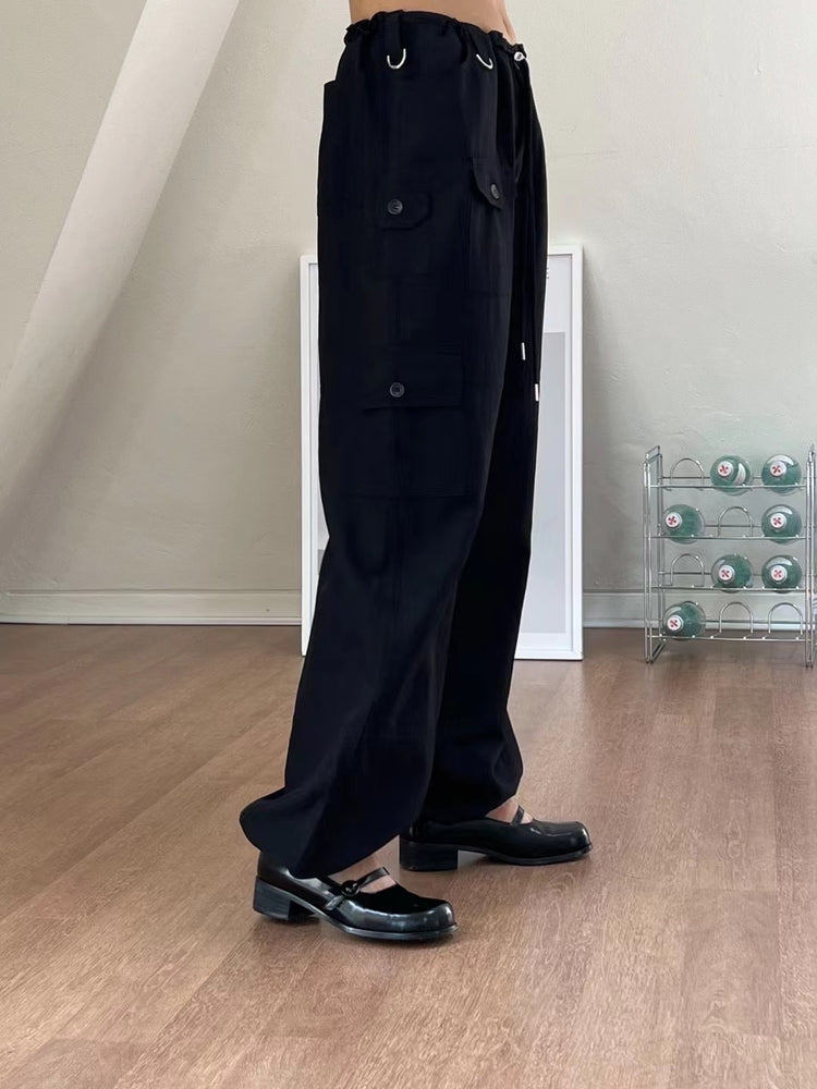 輕薄尼龍細節cargo pants