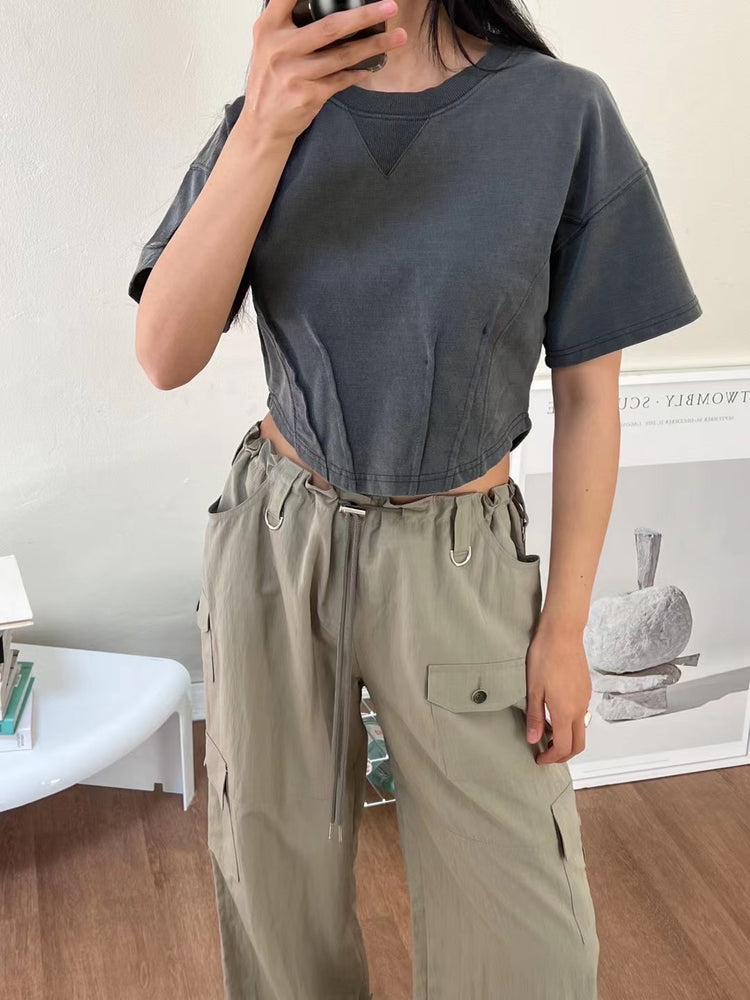 輕薄尼龍細節cargo pants