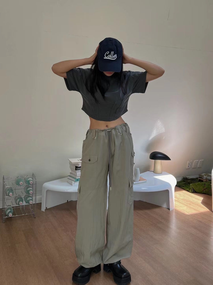 輕薄尼龍細節cargo pants