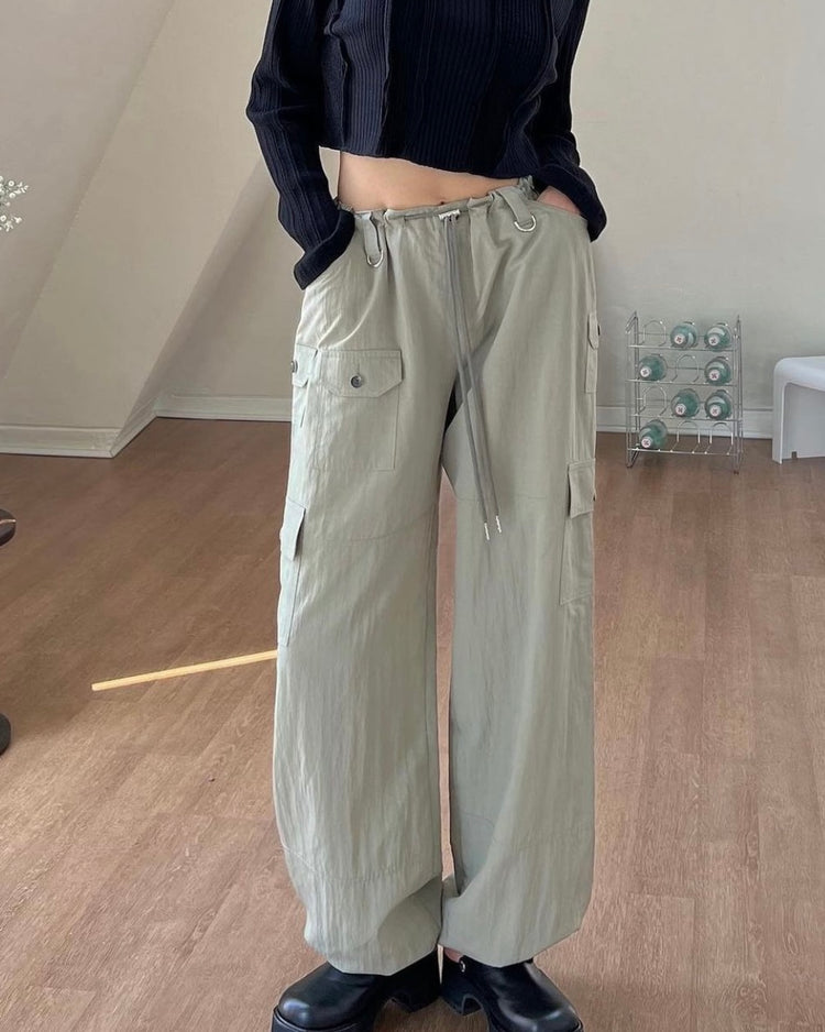 輕薄尼龍細節cargo pants